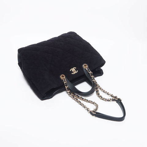 Chanel CHANEL 30th Pile Coco Mark Matelasse Tote Bag Black WS10480