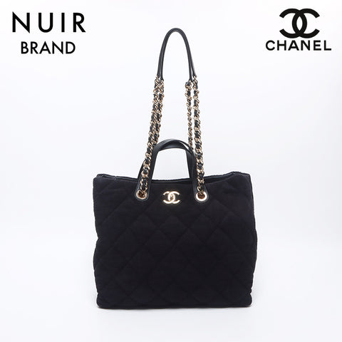 Chanel CHANEL 30th Pile Coco Mark Matelasse Tote Bag Black WS10480