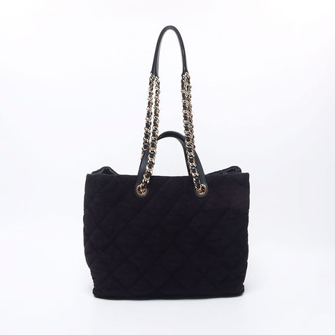 Chanel CHANEL 30th Pile Coco Mark Matelasse Tote Bag Black WS10480