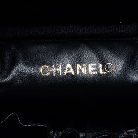 Chanel CHANEL No. 7 Coco Mark Caviar Skin Vanity Handbag Black WS10485