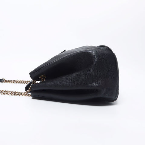Gucci Chain 2way Shoulder Bag Horsebit Tote Bag Black WS10490