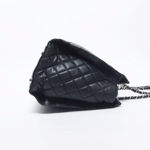 シャネル CHANEL ポーチ付き 19番台 マトラッセ ココマーク シルバー金具 チェーン トートバッグ ブラック WS10494