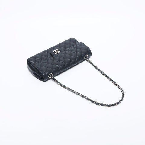 シャネル CHANEL 13番台 マトラッセ キャビアスキン シルバー金具 25cm ショルダーバッグ ブラック WS10495