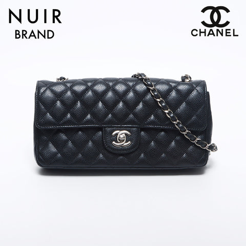 シャネル CHANEL 13番台 マトラッセ キャビアスキン シルバー金具 25cm ショルダーバッグ ブラック WS10495