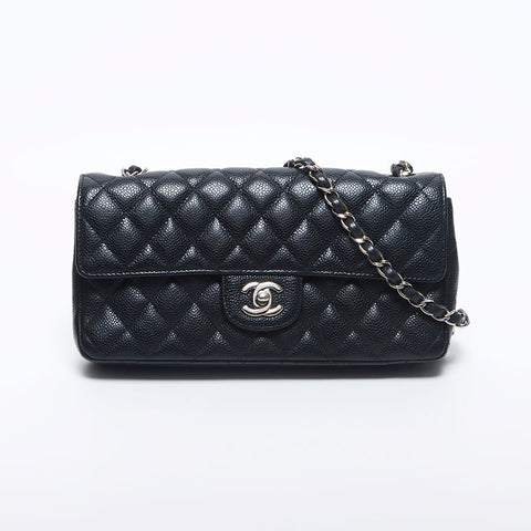 シャネル CHANEL 13番台 マトラッセ キャビアスキン シルバー金具 25cm ショルダーバッグ ブラック WS10495