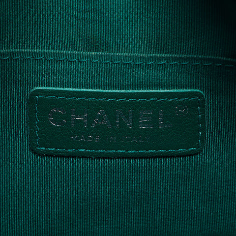 シャネル CHANEL 25番台 シルバー金具 チェーン フリンジ Vステッチ ショルダーバッグ グリーン WS10496