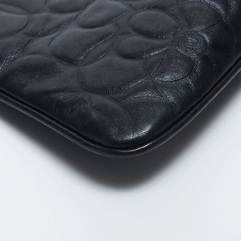 Chanel CHANEL No. 8 Camellia Chain Mini Pouch Leather Shoulder Bag Black WS10503