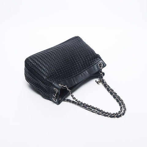 シャネル CHANEL シルバー金具 チェーン ココマーク 9番台 ショルダーバッグ ブラック WS10512