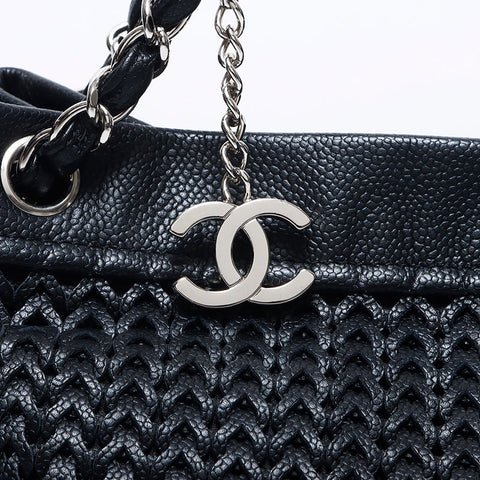 シャネル CHANEL シルバー金具 チェーン ココマーク 9番台 ショルダーバッグ ブラック WS10512