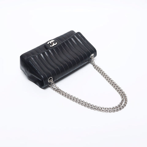 シャネル CHANEL マドモアゼル シルバー金具 チェーン 10番台 ショルダーバッグ ブラック WS10513