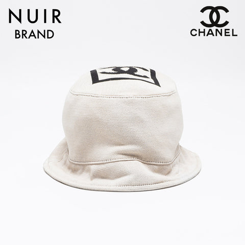 CHANEL Sports Line Cotton Bucket Hat Logo Size:M hat beige WS10519