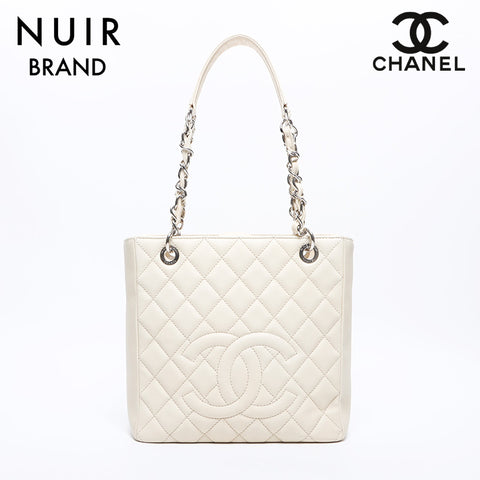 シャネル CHANEL 14番台 シルバー金具 ココマーク チェーン ショルダーバッグ クリーム WS10526