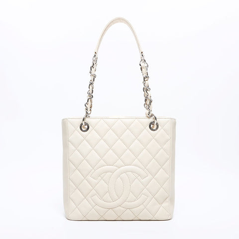 シャネル CHANEL 14番台 シルバー金具 ココマーク チェーン ショルダーバッグ クリーム WS10526