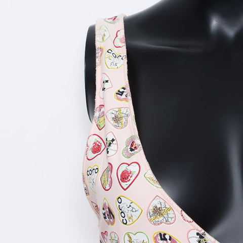 香奈儿香奈儿（Chanel Chanel）2006 06p情人节无袖棉花棉花图案可可大小：38连衣裙粉红色WS10532