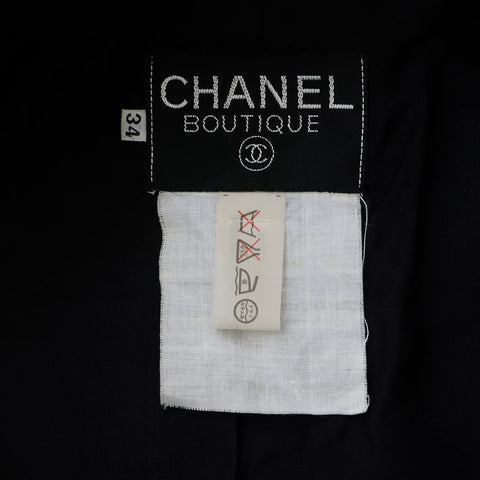 Chanel Chanel 1990年代Mademoiselle Coco Mark Matelasse按钮设置大小：34西装黑色WS10534