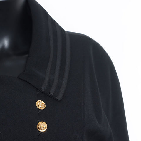 Chanel Chanel 1990年代Mademoiselle Coco Mark Matelasse按钮设置大小：34西装黑色WS10534