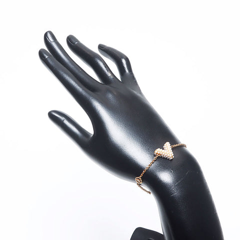 Louis Vuitton LOUIS VUITTON Essential V Pearl Bracelet Gold WS10541