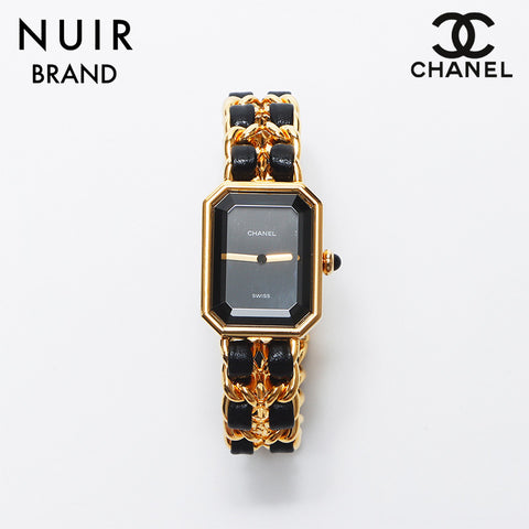 シャネル CHANEL プリミエールM 起動品 黒文字盤 20mm 腕時計 ブラック ゴールド WS10542