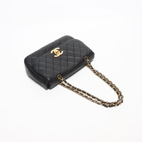 Chanel Chanel Nr. 6 Coco Mark Caviar Haut Umhängetasche Schwarz WS10550