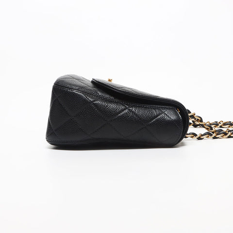 Chanel Chanel n ° 6 Coco Mark Caviar Skin Sac à épaule noire WS10550