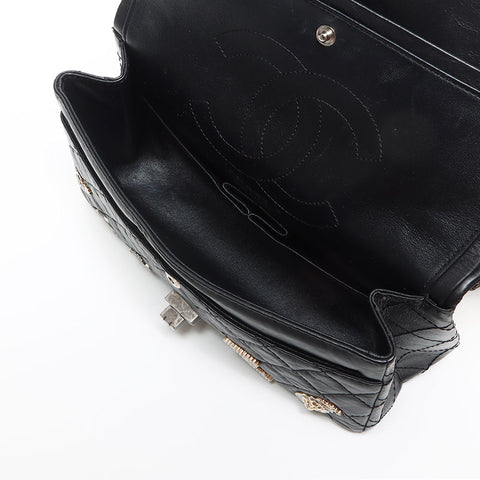 CHANEL 第20系列 2.55 双翻盖幸运符图标单肩包 黑色 WS10553