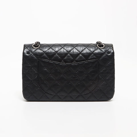 CHANEL 第20系列 2.55 双翻盖幸运符图标单肩包 黑色 WS10553