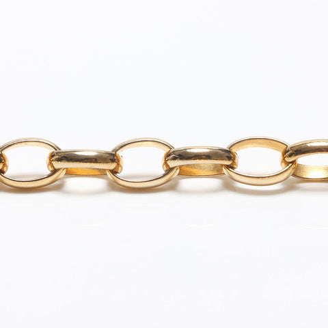 CHANEL 1990s Logo Chain Round Necklace gold WS10555