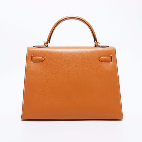 エルメス HERMES ケリー32 ◻︎I刻印 ゴールド金具 ヴァッシュリエジェナチュラル ハンドバッグ ブラウン WS10567