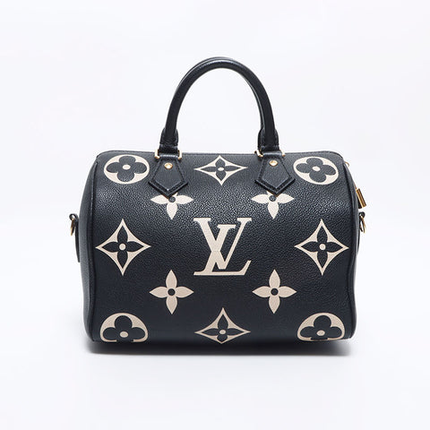 ルイ・ヴィトン LOUIS VUITTON バイカラー アンプラント スピーディ モノグラム ハンドバッグ ブラック×ベージュ WS10572