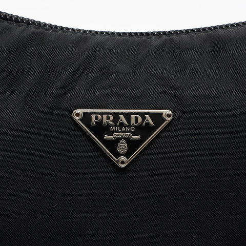 プラダ PRADA ホーボー ナイロン ミニ 三角ロゴタグ ハンドバッグ ブラック WS10573