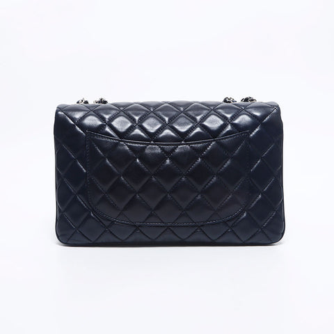 シャネル CHANEL 18番台 マトラッセ シルバー金具 チェーン ショルダーバッグ ネイビー WS10574