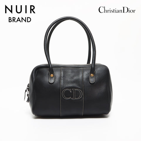 クリスチャンディオール Christian Dior CDロゴ レザー ミニボストン ヴィンテージ ハンドバッグ ブラック WS10576