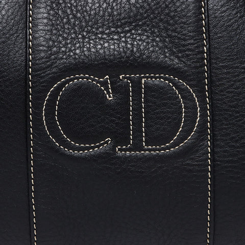 クリスチャンディオール Christian Dior CDロゴ レザー ミニボストン ヴィンテージ ハンドバッグ ブラック WS10576