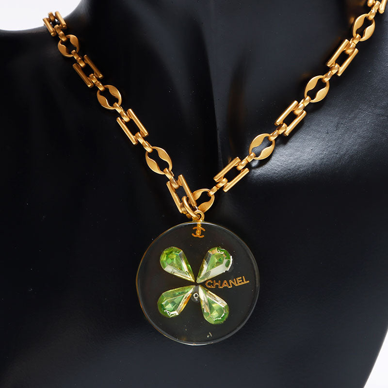 CHANEL シャネル　ココマーククローバーネックレス　 ゴールドカラー シャネル CHANEL 01C ゴールド金具 ココマーク クローバー