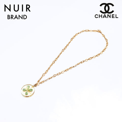 Chanel Chanel 01c Gold Hardware Coco Mark Clover Collier Gold WS10587