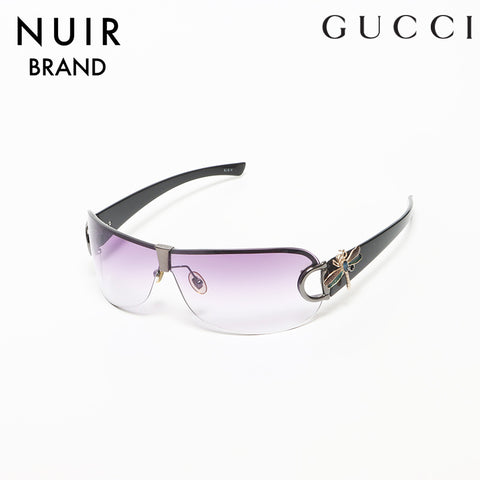 グッチ GUCCI 紫グラス リムレス カラーレンズ トンボ サングラス ブラック WS10590