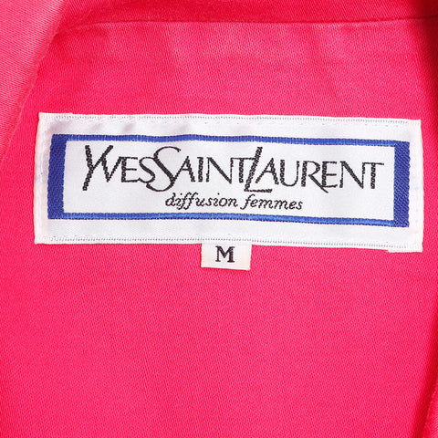 イヴ・サンローラン YVES SAINT LAURENT ジャケット スカート 金ボタン セットアップ ピンク WS10591