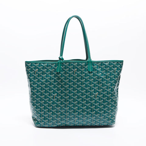 ゴヤール GOYARD サンルイ PM ポーチ付き PVC レザー  トートバッグ グリーン WS10598