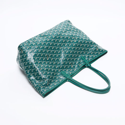 ゴヤール GOYARD サンルイ PM ポーチ付き PVC レザー  トートバッグ グリーン WS10598