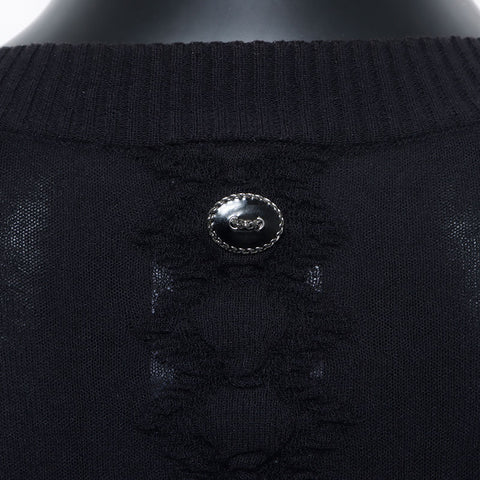 CHANEL Size 38 Cotton Sweatshirt knit black WS10611