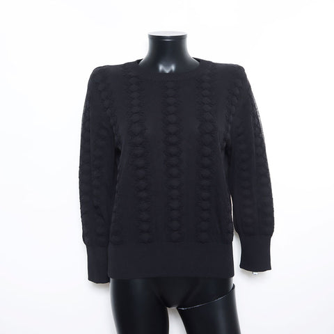 CHANEL Size 38 Cotton Sweatshirt knit black WS10611