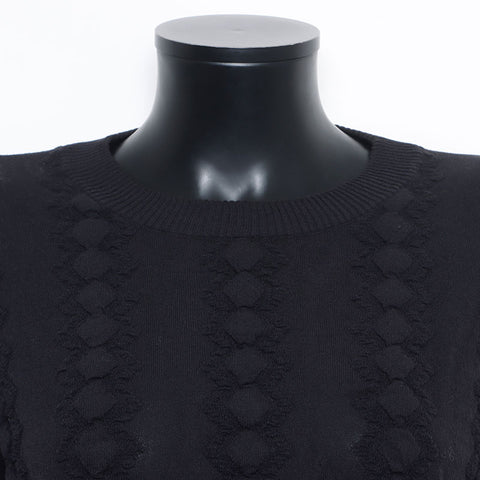 CHANEL Size 38 Cotton Sweatshirt knit black WS10611