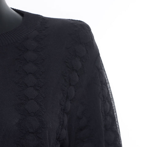 CHANEL Size 38 Cotton Sweatshirt knit black WS10611