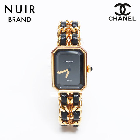 シャネル CHANEL プリミエールS 起動品 黒文字盤 20mm 腕時計 ゴールド ブラック WS10616