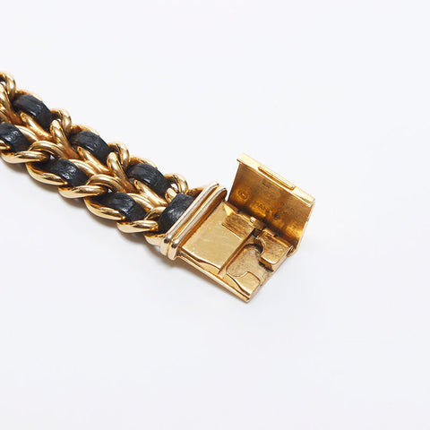 極美品 シャネル CHANEL プリミエールS 起動品 黒文字盤 20mm 腕時計  ゴールド ブラック WS10616