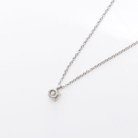 TIFFANY&Co. Pt950 – Diamant-Halskette Silber WS10619