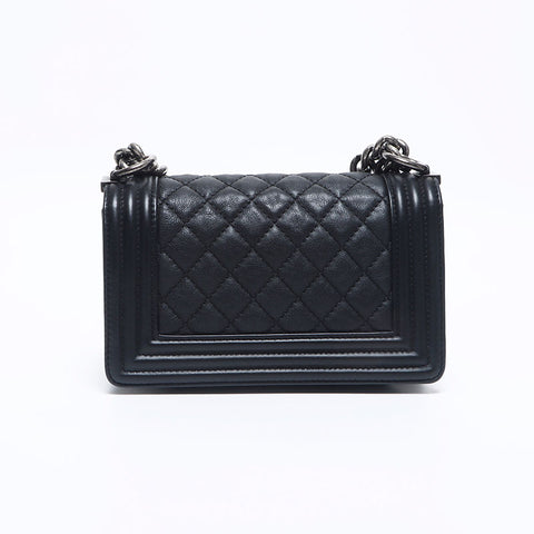 シャネル CHANEL 19番台 ミニ ボーイシャネル シルバー金具 ショルダーバッグ ブラック WS10625