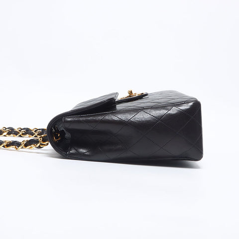 Chanel CHANEL 1995-1997 No. 3 Matelasse Double Chain Lambskin 30cm Shoulder Bag Black WS10629