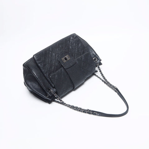 シャネル CHANEL 15番台 2.55 キャビアスキン シルバー金具 ショルダーバッグ ブラック WS10631