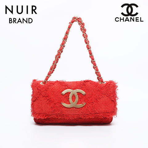 シャネル CHANEL 13番台 ツイード チェーン デカココマーク ショルダーバッグ レッド WS10637 – NUIR VINTAGE